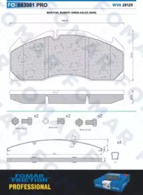 FOMAR FRICTION fo683981 -  Комплект тормозных колодок, дисковый тормоз
